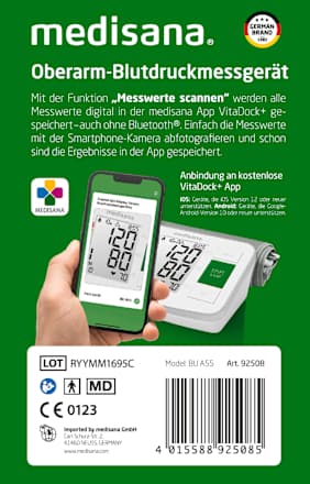 Oberarm-Blutdruckmessgerät A55 medisana