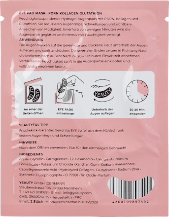Augenpads PDRN Collagen Glutathione (1 Paar) Yeauty