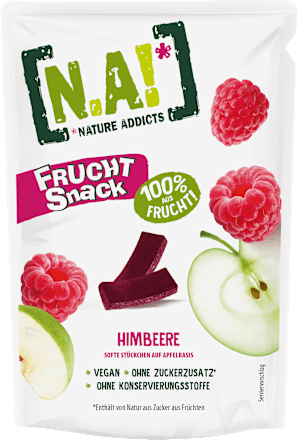 Trockenfrüchte, Fruchtsnack Himbeere, Softe Stückchen auf Apfelbasis N.A!