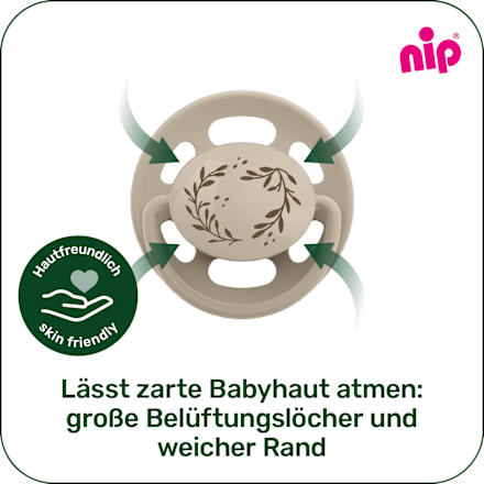 Schnuller Cherry mint/braun, Gr.1, 0-6 Monate Nip
