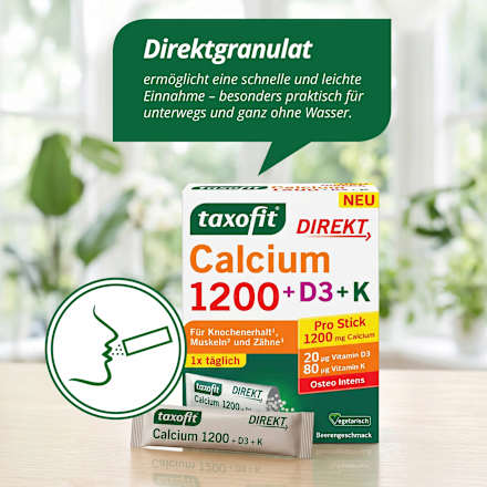 Calcium direkt 1200 + D3 + K Sticks 20 St taxofit