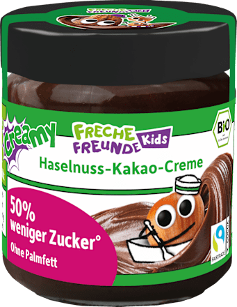 Kindersnack Brotaufstrich Haselnuss-Kakao-Creme Datteln, ab 3 Jahren Freche Freunde
