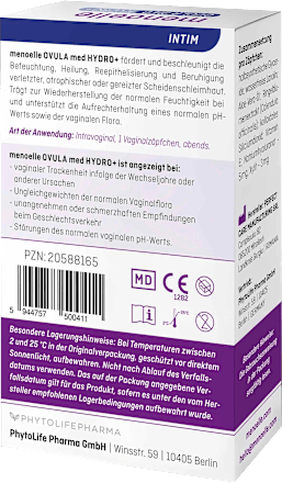 Vaginalzäpfchen Hydro+ Menoelle