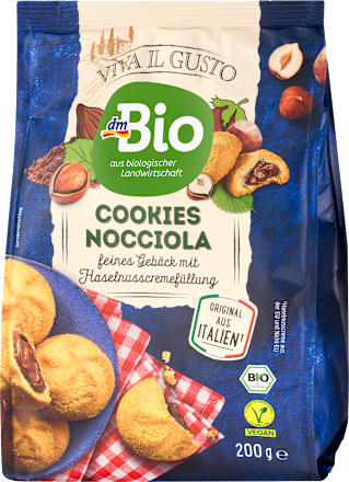 Plnené sušienky Cookies Nocciola Viva Il Gusto dmBio
