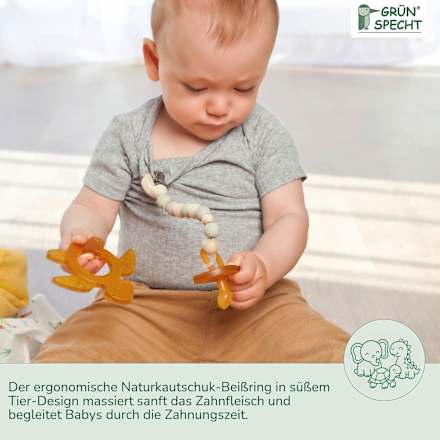 Beißring Naturkautschuk sortiert Grünspecht