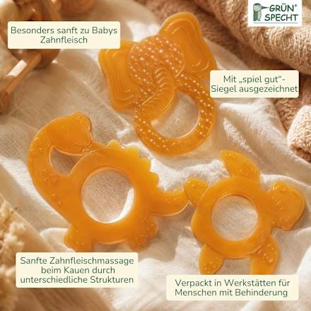 Beißring Naturkautschuk sortiert Grünspecht