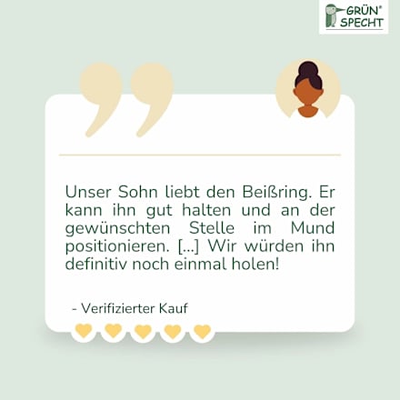 Beißring Naturkautschuk sortiert Grünspecht