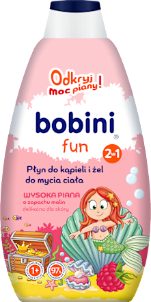 Płyn do kąpieli i żel do mycia Wysoka piana o zapachu malin bobini fun