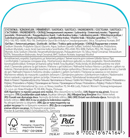 Wkłady do maszkynki Pro ComfortGlide Sugarberry Gillette Venus