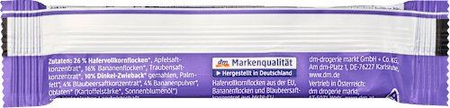 Fruchtriegel Banane-Blaubeere ab 1 Jahr dmBio