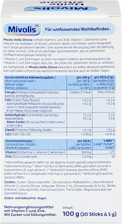 Heißgetränk, Heiße Zitrone 20 Sticks Mivolis