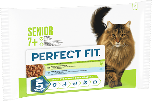 Nassfutter Katze 7+ mit Truthahn und Meeresfisch in Sauce PERFECT FIT