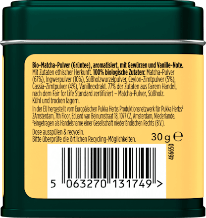 Grüner Tee Matcha, Vanilla Chai pukka