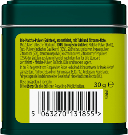 Grüner Tee Matcha, Tulsi Lemon pukka