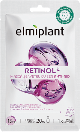 Mască șervețel pentru față cu retinol Elmiplant