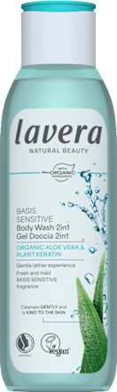 Gel doccia 2in1 Basis Sensitiv con aloe vera bio e cheratina vegetale lavera NATURKOSMETIK