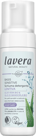 Schiuma detergente con aloe vera bio e olio di mandorla bio Basis Sensitiv lavera NATURKOSMETIK