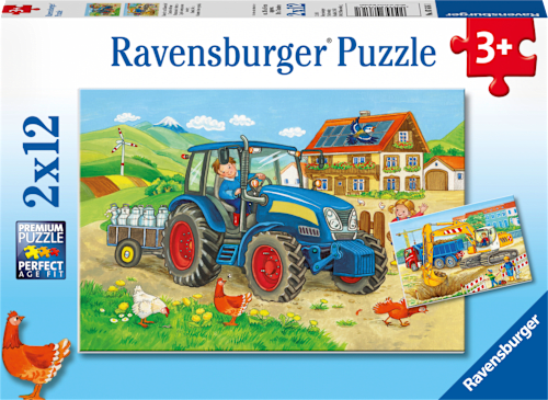 Puzzle Baustelle und Bauernhof Ravensburger