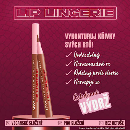 tužka na rty Lip Lingerie, 02 Stain Naughty Nude NYX PROFESSIONAL MAKEUP