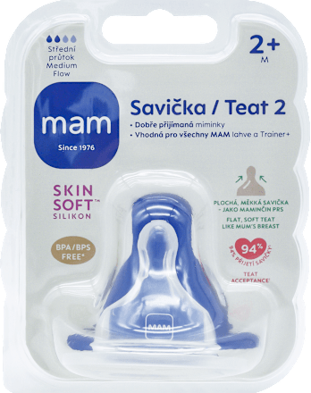 savička střední průtok silikonová, 2m+ mam