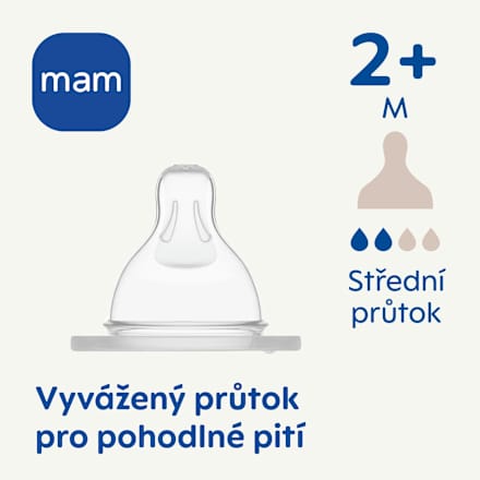 savička střední průtok silikonová, 2m+ mam