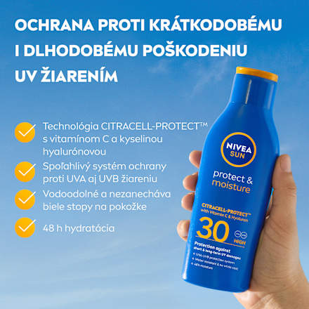 Mlieko na opaľovanie Protect & Moisture OF 30 NIVEA SUN