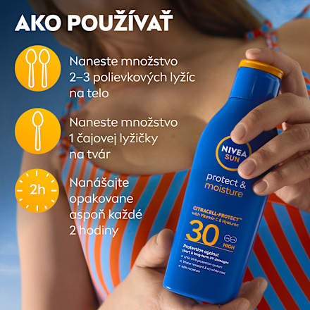 Mlieko na opaľovanie Protect & Moisture OF 30 NIVEA SUN