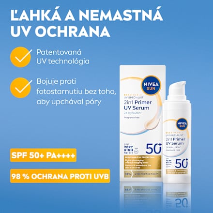 Pleťové sérum na opaľovanie Primer Daily 2v1 OF 50+ NIVEA SUN