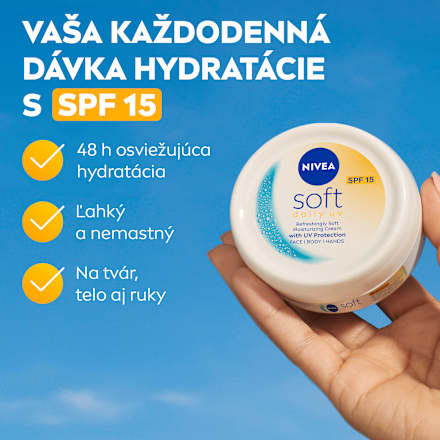 Osviežujúci denný hydratačný krém soft daily UV SPF 15 NIVEA