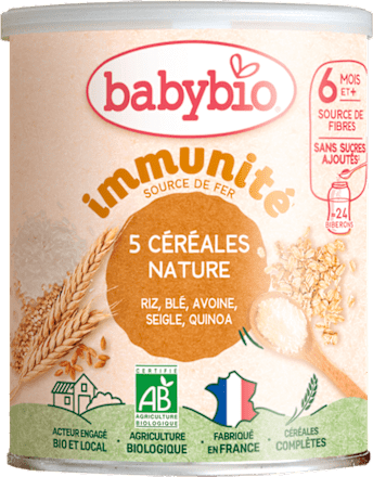 nemléčná 5zrnná obilná kaše immunité babybio