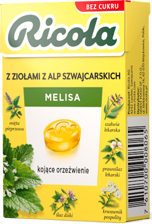 Cukierki z ziołami z alp szwajcarskich Melisa Ricola