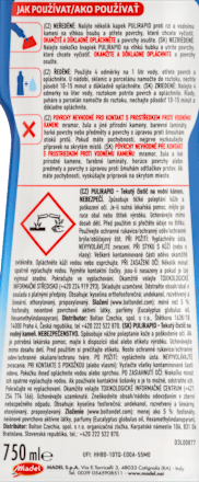 čisticí prostředek na rez a vodní kámen Pulirapid