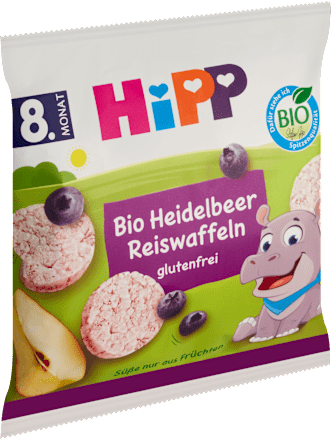BIO rýžové oplatky s příchutí borůvek HiPP