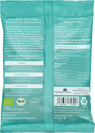 Hafer Cracker Sesam & Amaranth Mama Mabyen