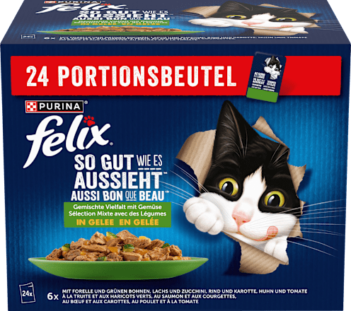 Nassfutter Katze So gut wie es aussieht Katzenfutter Gemischte Vielfalt & Gemüse Felix