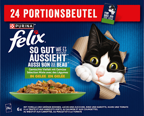 Nassfutter Katze So gut wie es aussieht Katzenfutter Gemischte Vielfalt & Gemüse Felix