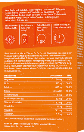B-Komplex + Magnesium + Vitamin D3 Tabletten sanotact