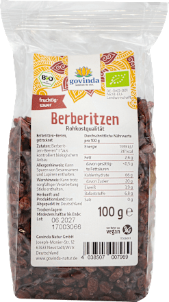 Trockenfrüche Berberitzen-Beeren govinda