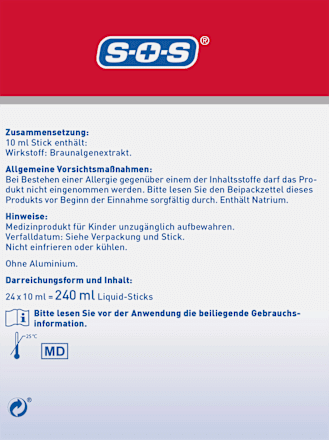 Sodbrennen Blocker Forte Liquid Sticks 24 St SOS