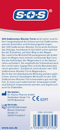 Sodbrennen Blocker Forte Liquid Sticks 24 St SOS