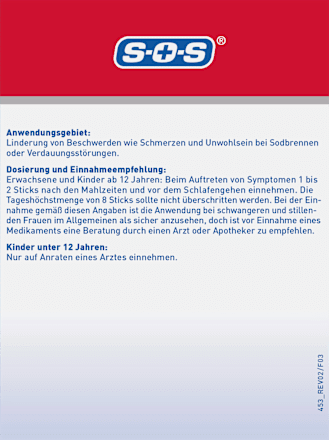 Sodbrennen Blocker Forte Liquid Sticks 24 St SOS