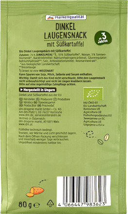 Laugensnack Dinkel mit Süßkartoffel dmBio