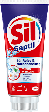Handwaschmittel Sil Saptil für Reise & Vorbehandlung mit Bürste Sil
