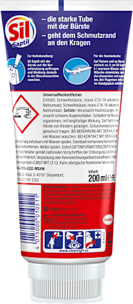 Handwaschmittel Sil Saptil für Reise & Vorbehandlung mit Bürste Sil