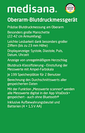 Oberarm-Blutdruckmessgerät A55 medisana