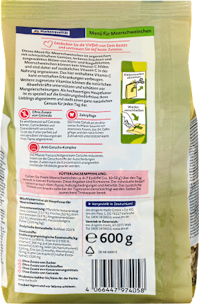 Nagerfutter, Menü für Meerschweinchen, getreidefrei Dein Bestes