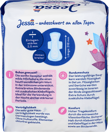 Assorbenti Ultra Skin Comfort night plus, extra lunghi Jessa