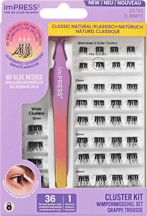 Künstliche Wimpern Set imPRESS Press-on Falsies Kit 01 KISS