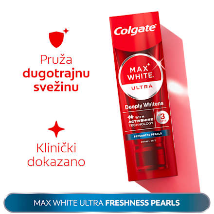MAX WHITE pasta za zube ULTRA FRESHNESS PEARLS Colgate