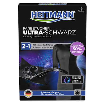Боядисващи кърпички 2в1 за черно пране HEITMANN